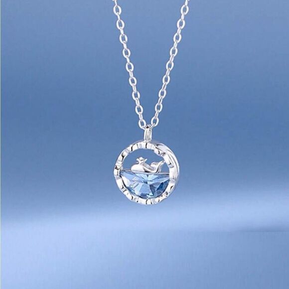 Sterling Silver Necklace Women Small
Whale Clavicle Chain - Picture 5 of 7